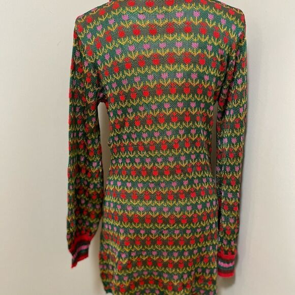Free  People X REVOLVE Milano Mini Dress Green
Red Knit Long Sleeve M - Picture 7 of 11